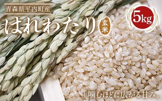 青森県 平内町産 お米 はれわたり 5kg （玄米） 白米 米 お米 おこめ コメ 精米 ご飯 ごはん ブランド米 特A 東北 青森県 F21J-281