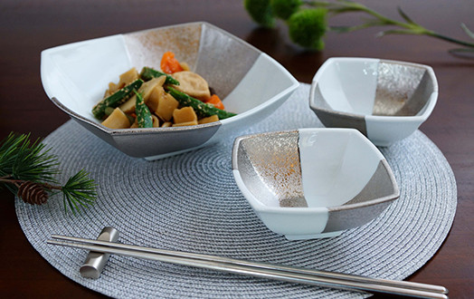 
                  有田焼 シンプルモダン・市松文様のボウルセット（大1個・小2個) 鷹巣瑞光堂 dd003
                