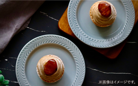 【波佐見焼】ローズマリー　リムプレートM グレー 4枚セット　食器 皿【翔芳窯】[FE585]