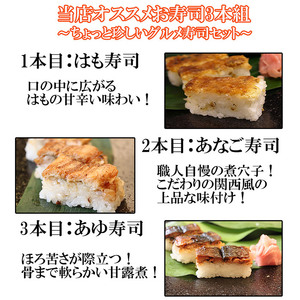 おっぱ寿司3本セット(アナゴ・アユ・ハモ)(B1121-1)