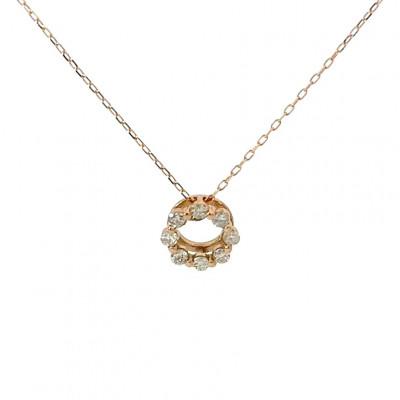 ふるさと納税 松山市 K18ピンクゴールド 0.10ct ダイヤモンド  ネックレス サークル