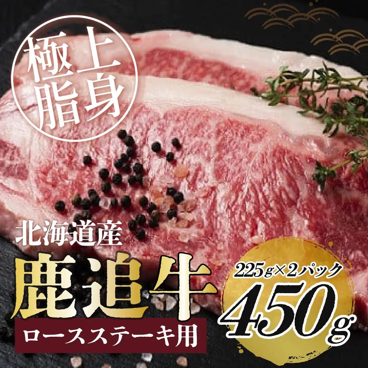 鹿追牛ロースステーキ（Dセット） 225g×2 SKA008 【 人気 おすすめ  北海道  送料無料 】