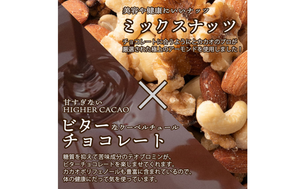 【訳あり】割れチョコ ミックスナッツ 1.44kg(180g×8袋)クーベルチュール使用