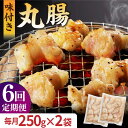 【ふるさと納税】【全6回定期便】【塩だれ】 九州産和牛 ホルモン 丸腸 500g（250g×2袋） 長与町/岩永ホルモン [EAX118] 国産肉 ホルモン 丸腸 小分け 味付き 冷凍 焼肉 焼き肉 和牛