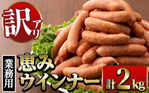 i329 《業務用・訳あり》恵みウインナー(1kg×2P・計2kg)国産豚肉使用！風味豊かなパリっとジューシーウインナー！ナンチク人気No.1ウインナーをお届け【ナンチク】