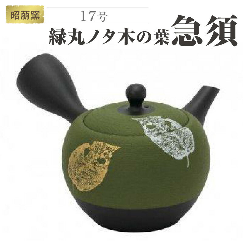 【ふるさと納税】昭萠窯 17号緑丸ノタ木の葉急須 陶器 常滑焼 やきもの お茶 茶器 茶道具 日本茶 食器 和 伝統工芸 工芸品 葉脈 モダン 陶製茶こし セラメッシュ 日本六古窯 送料無料