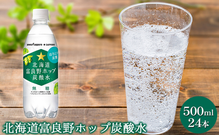富良野 ホップ 炭酸水 500ml ペットボトル 24本 北海道 ホップ炭酸水 