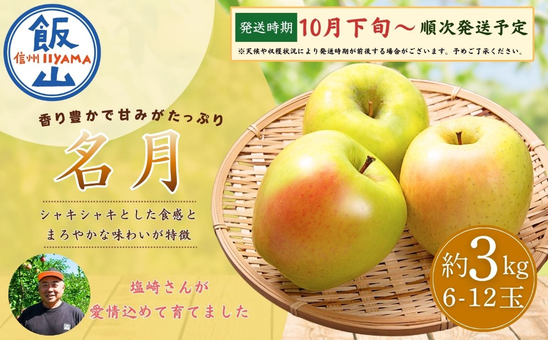 【先行予約│2026年10月下旬より順次発送】名月（めいげつ）【約3kg(6〜12玉)】(At-038)