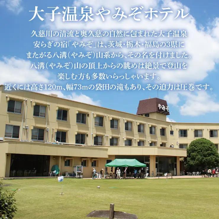 大子温泉 やみぞホテル 1泊2食付き ペア宿泊券＋袋田の滝 観瀑台 ペア入場券（AO002）