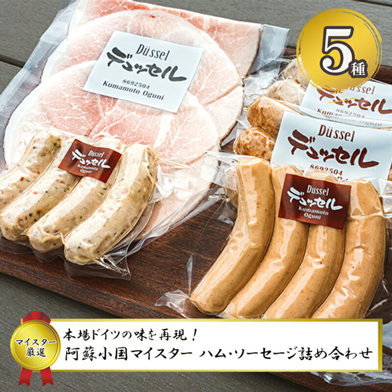 【ふるさと納税】先行予約 R7年6月出荷 デュッセル 熊本 阿蘇 小国町 わいた 山川 手作りハム ソーセージ 詰め合わせ 5種類 マイスター 職人 ドイツ 本場の手法 チューリンガーグリル チーズグリラー コッホシケン クラカウアー ソーセージ 送料無料【地場産品：類型3】
