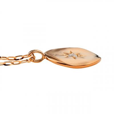 ふるさと納税 甲府市 【K18PG】太陽モチーフ 一粒ダイヤモンド メンズネックレス　J-400 |  | 02