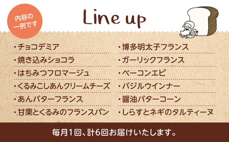 【6回定期便】 ハード系パン お楽しみバラエティーセット 10〜13点 【パンの店 カッタン】 パン 食パン 大人気[MEJ015]