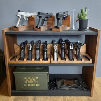 ふるさと納税 横手市 WOOD WORKS ハンドガンスタンド 5丁掛【ブラウン】2個セット! |  | 03