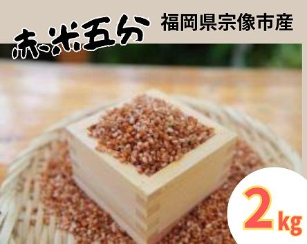 循環型有機肥料で育った赤米五分（もち米）2kg【アグリCATS】_HA1442