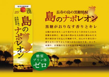 【蔵元直送便】本格黒糖焼酎 島のナポレオン1,800mlパック×12本（数量限定）