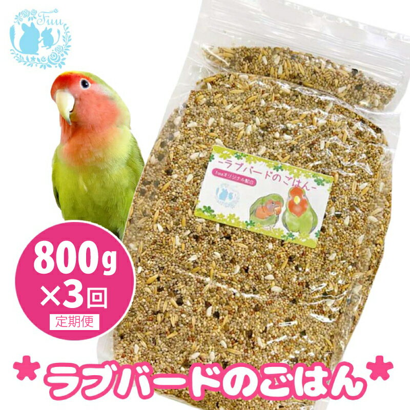 【ふるさと納税】【3ヶ月定期便】fuu ラブバードのごはん インコ 小鳥 エサ ペット用品 複数種 シード オリジナル配合 800g 栄養バランス 麻の実 ソバの実 大麦 小麦 燕麦 玄ヒエ 玄キビ 赤キビ カナリヤシード 食感様々 お取り寄せ 愛知県 小牧市 送料無料