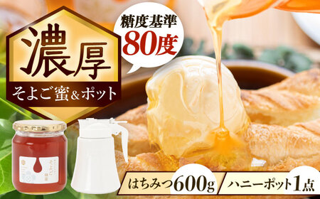 はちみつ そよご蜜 × ハニーポット (白) ビギナーズセット 瑞浪市 / 堀養蜂園 蜂蜜 国産 陶磁器 [AZCF005]