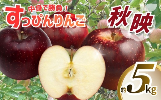 樹上完熟・葉とらず・りんご [ 秋映 ] 5kg | すっぴんりんご 果物 フルーツ 秋映 産地直送 栃木県産