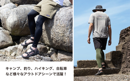 SUNDAY MOUNTAIN メンズ アウトドア レギンス (Lサイズ・ブラック) UVカット率最大99％ 【アウトドア キャンプ 日焼け防止 スポーツ タイツ サンデーマウンテン】 [B-8036