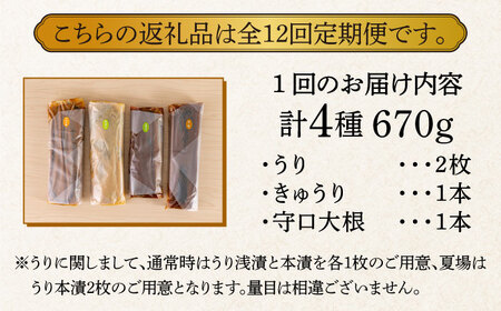 【全12回定期便】奈良漬 「琥珀漬」670g ご家庭用 詰め合わせ [ABAE030]