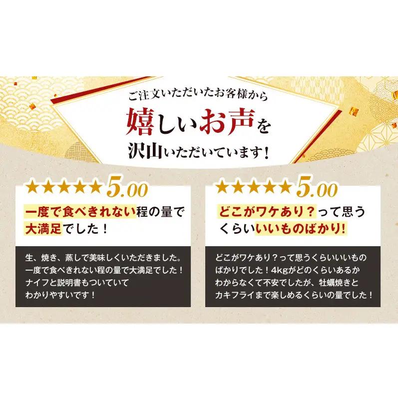 2月配送 訳あり 牡蠣 北海道厚岸産 殻付カキ 約4kg (25から50個) カキナイフ付 生食 生牡蠣 貝付き牡蠣 貝 海鮮 魚介類 殻付き牡蠣 マルえもん