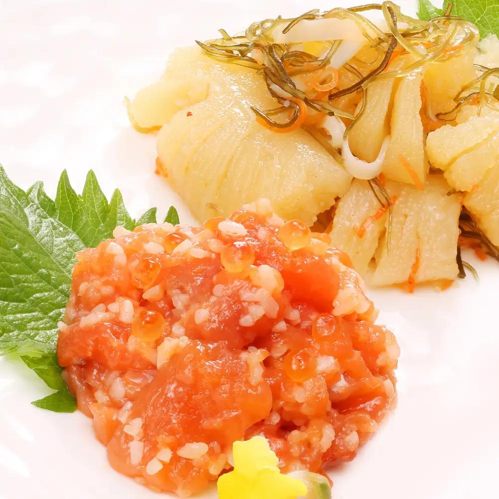 佐藤水産 潮合セット2.鮭ルイベ 石狩味 塩辛 松前漬