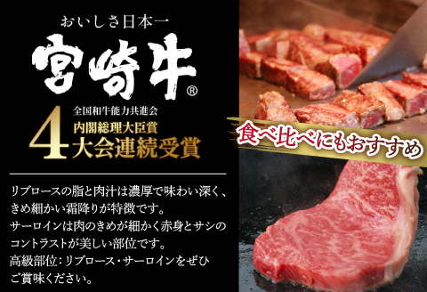 宮崎牛ステーキセット（サーロイン＆リブロース） |牛肉 牛 肉 サーロインステーキ リブロースステーキ