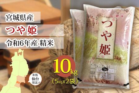 【宮城県産 つや姫】令和6年度産 精米 10kg（5kg×2袋） 精米 精米 精米 精米 精米