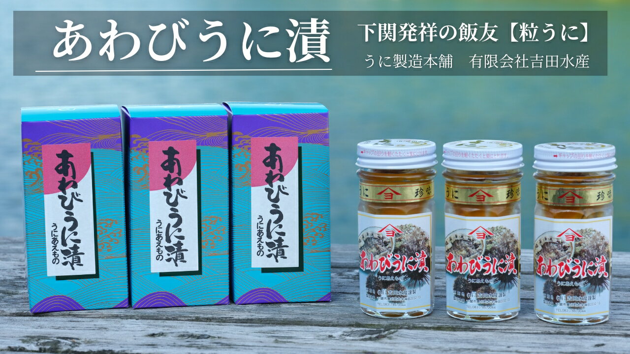 【ふるさと納税】 粒 うに あわび うに漬 55g 3本 セット 常温 ギフト 贈答品 下関市 山口