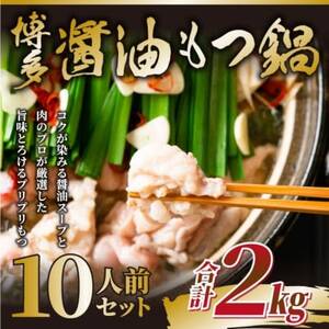 訳あり!博多醤油もつ鍋　10人前(2人前×5セット)(大牟田市)【配送不可地域：離島】【1561095】