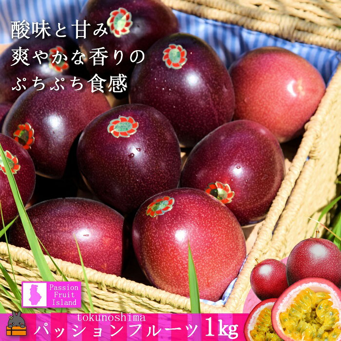 【ふるさと納税】《2026年6月～7月配送！》てぃだ（太陽）が育てた徳之島産パッションフルーツ（1kg）( 旬 フルーツ 果物 島フルーツ 酸味 甘み 徳之島 奄美 鹿児島 プチプチ 食感 果汁 フレッシュ 美味しい 美容 美味しい オススメ )