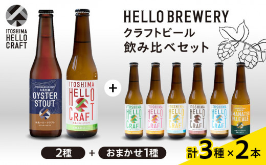 【 3種 飲み比べ 】糸島 クラフト ビール 瓶 詰め合わせ 6本 セット 糸島市 / HELLO BREWERY [AGM001]母の日父の日ギフト