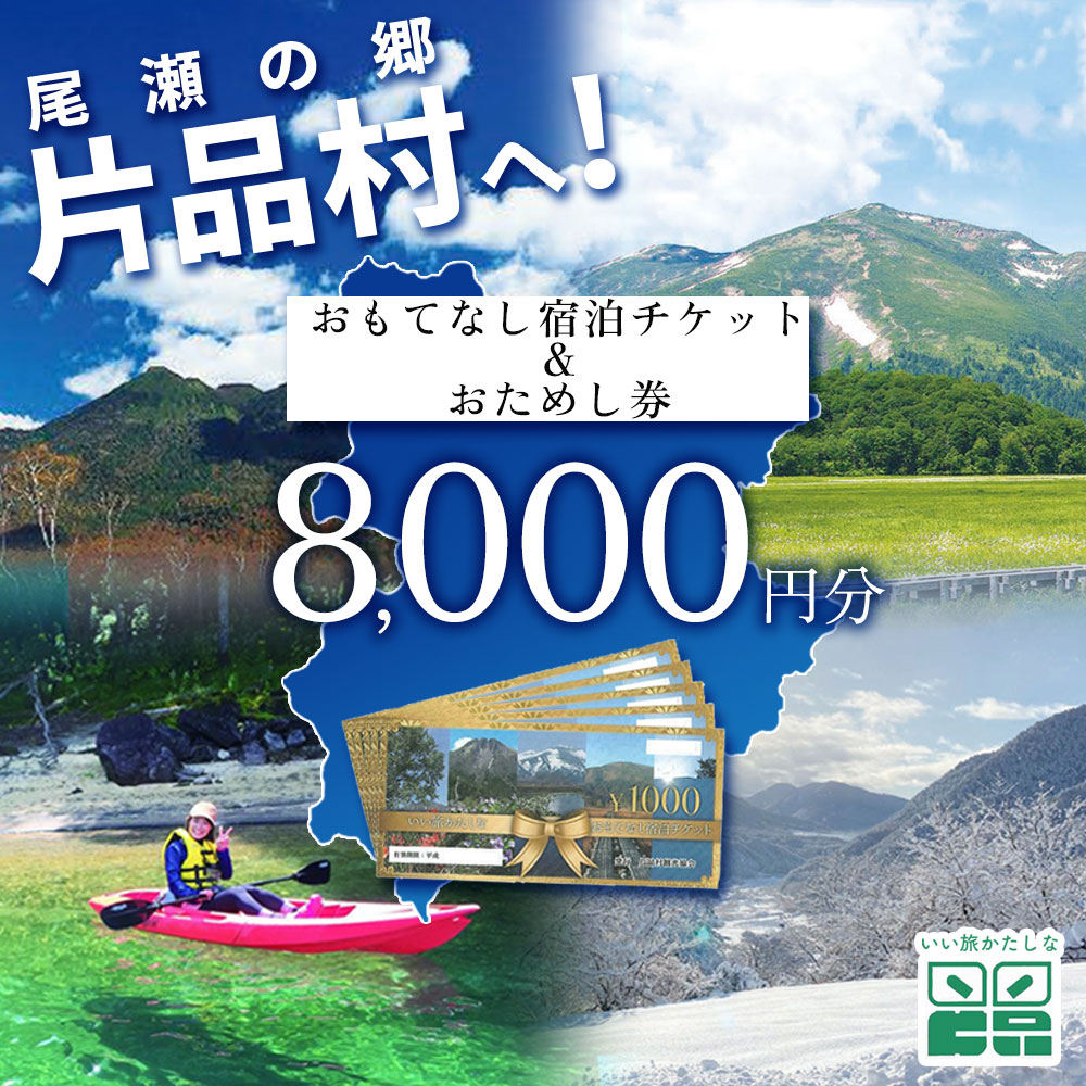 【ふるさと納税】 尾瀬の郷 片品村 いい旅かたしな おもてなし宿泊チケット＆おためし券 各1冊 8,000円分 尾瀬 旅行 旅行券 宿泊 宿泊券 トラベル トラベルクーポン 観光