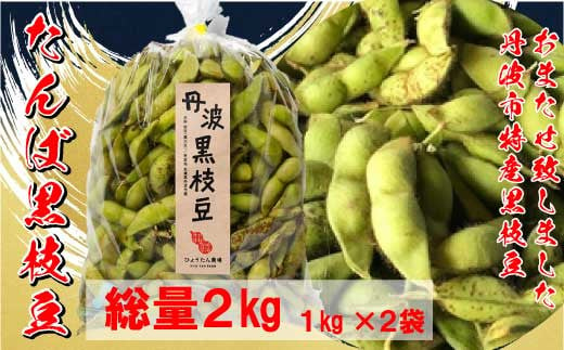 
丹波黒枝豆　1kg×2袋　総計２㎏
