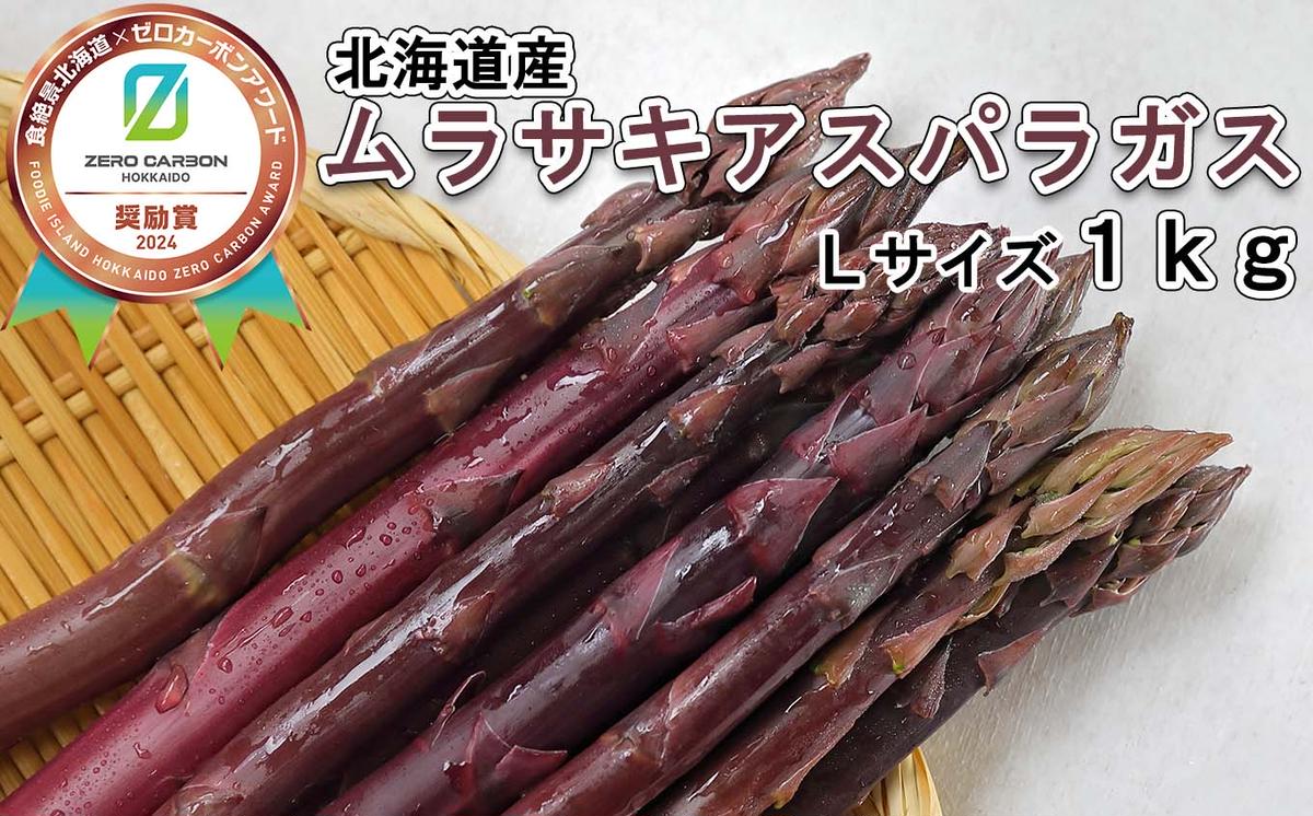 ＜6月15日までの受付＞ 北海道産 春採り ムラサキ アスパラガス 1kg Lサイズ ＜2025年4月中旬より発送＞
