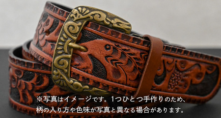 牛革ベルト アンティークコードバン【太さ40mm / 厚さ3.7mm / M(110cm)】 [BE050ya-M]