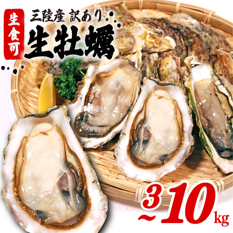 【ふるさと納税】 訳あり 牡蠣 3kg/5kg/10kg（生食可) かき カキ 冷凍 岩手県産 殻付き 生食 生食用 新鮮 濃厚 訳あり わけあり 大きさ不揃い 不揃い 三陸 三陸産 カンカン焼き アヒージョ BBQ バーベキュー 鍋 カキフライ キャンプ 貝 海 海のミルク 岩手県 大船渡市