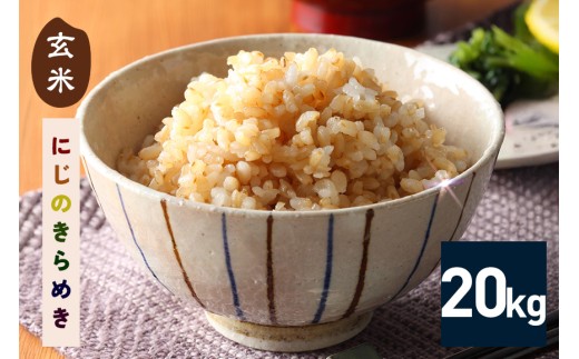 【14営業日以内発送(最短)】 玄米 20kg にじのきらめき お米 お弁当 おにぎり 国産 茨城県 笠間市 いばらき