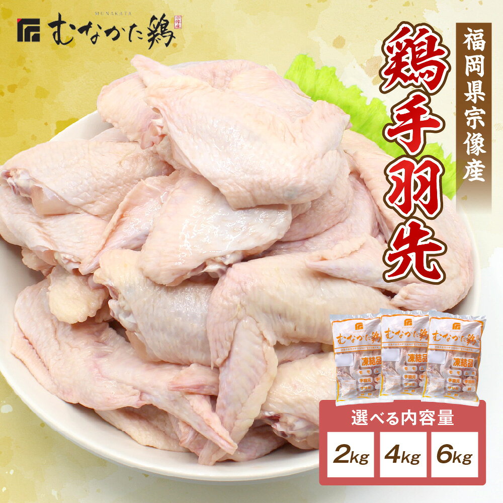 【ふるさと納税】宗像産ブランド鶏【むなかた鶏】手羽先 2kg 4kg 6kg（平飼い）【JAほたるの里】 ふるさと納税 肉 鶏肉 手羽先 とりにく ボリューム お得 ピリ辛チキン パーティー 大家族