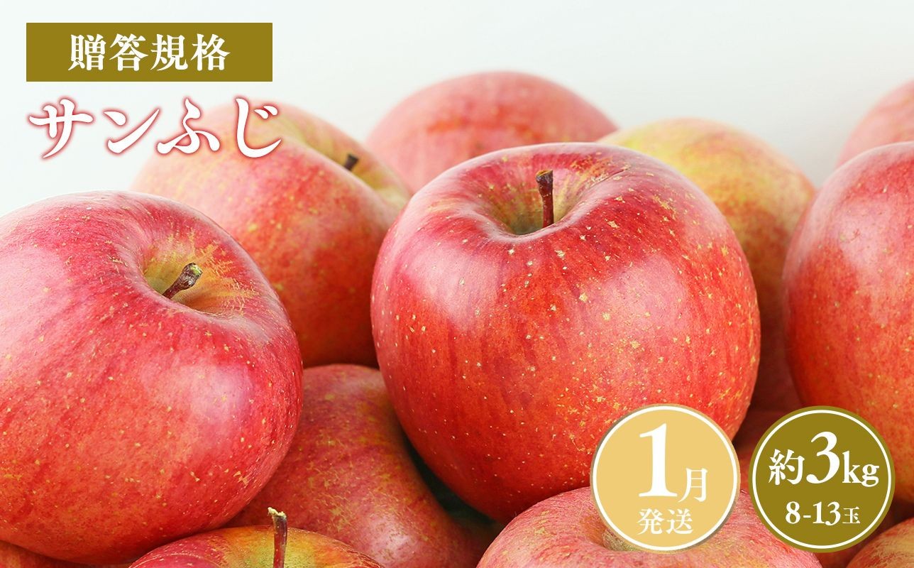 
                  ≪令和8年産先行受付≫令和9年1月発送! 贈答規格サンふじ約3kg  青森県平川市産
                