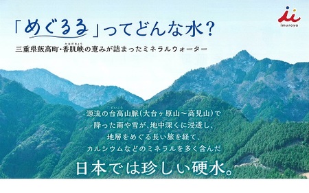 めぐるる 香肌峡のやさしい水 硬水 500ml×24本【1.5-24】
