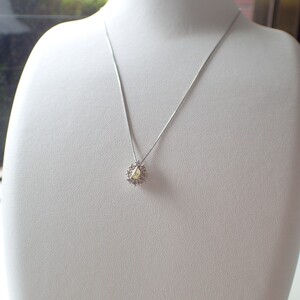 ジュエリー産地甲府　PT/K18イエローダイヤモンドペンダント0.20ct 82313