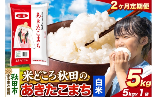 米《定期便2ヶ月》あきたこまち【白米】 米どころ秋田県産 令和7年産 精米 5kg（5kg×1袋） [米 お米 こめ 白米 精米 あきたこまち ブランド米 小分け ご飯 ごはん 米どころ 秋田県産 5kg袋]