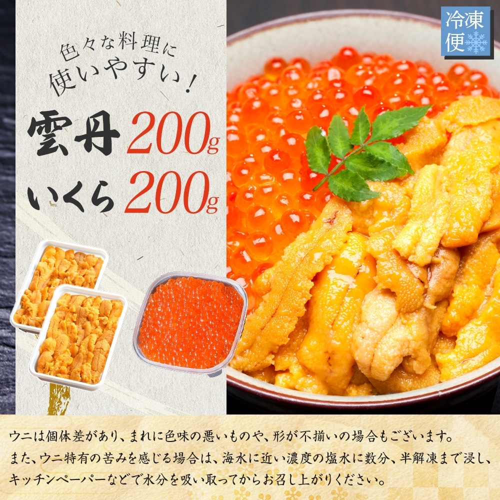 2495. ウニ チリ産 冷凍 100g×2個 いくら 200g 二色丼 うに イクラ 海鮮 期間限定 数量限定 送料無料 北海道 弟子屈町_イメージ5