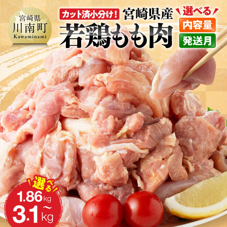 【ふるさと納税】※内容量・発送月が選べる※【小分け】宮崎県産若鶏もも - 鶏肉 もも肉 肉 小分け からあげ チキン南蛮 国産 九州産 宮崎県産 宮崎県 川南町 送料無料 C06901 C06906 C06909 06910