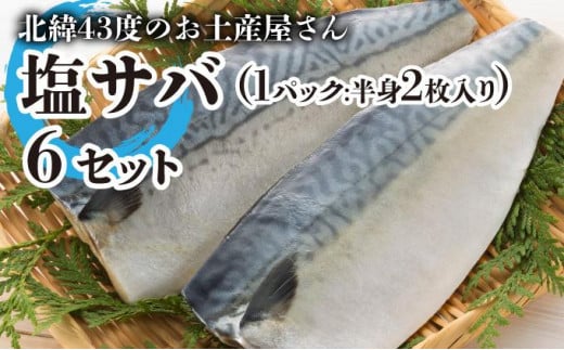 北緯43度のお土産屋さん　塩サバ×6セット  F21H-446
