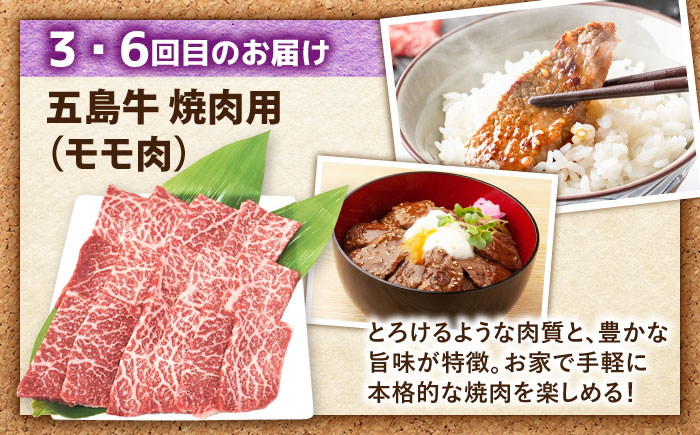 【6回定期便】食卓応援！お届け内容が毎月変わる五島牛定期便 五島市/ごとう農業協同組合 [PAF106]