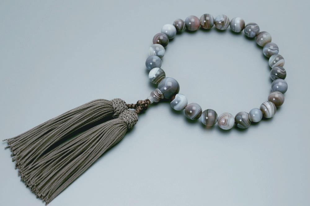 【京念珠】数珠 原色縞メノウ 22玉 正絹頭房〈数珠袋付き〉｜土屋念珠店 男性用 メンズ 念珠 略式 3650［ 京都 念珠 珠数 京念珠 仏具 人気 おすすめ お取り寄せ 通販 送料無料 ふるさと納税 ］ 261009_B-FR67