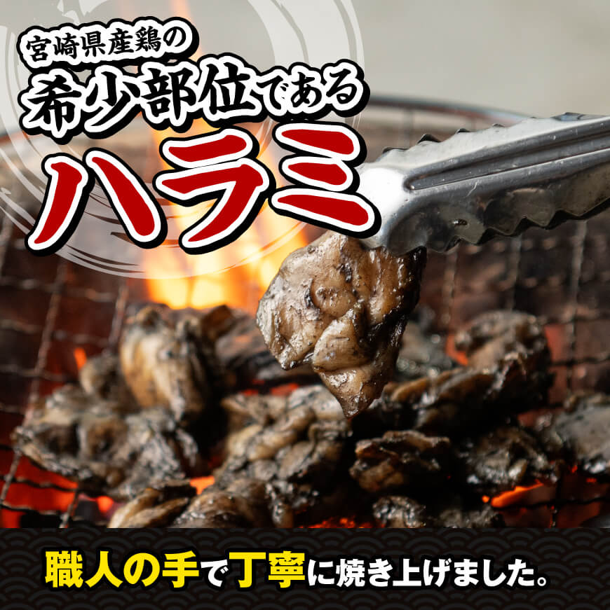 【令和7年2月発送】宮崎県産 鶏肉 ハラミ の 炭火焼 1kg　鶏肉[E7211r702] 令和7年2月発送