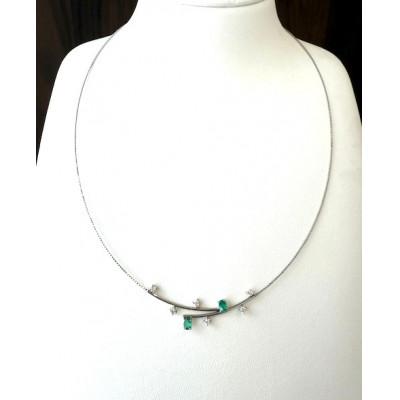 ふるさと納税 山梨県 Pt850 エメラルド ダイヤモンド ネックレス(カーブタイプ)